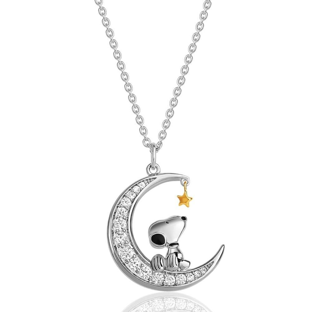 Peanuts Snoopy Moon Pendant Necklace